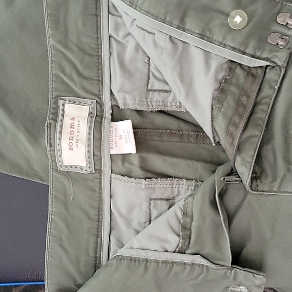 Sonoma Capris Sz 14 Olive Green - Picture 2 of 5
